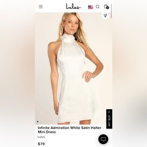 Lulus Infinite Admiration White Satin Halter Mini Dress